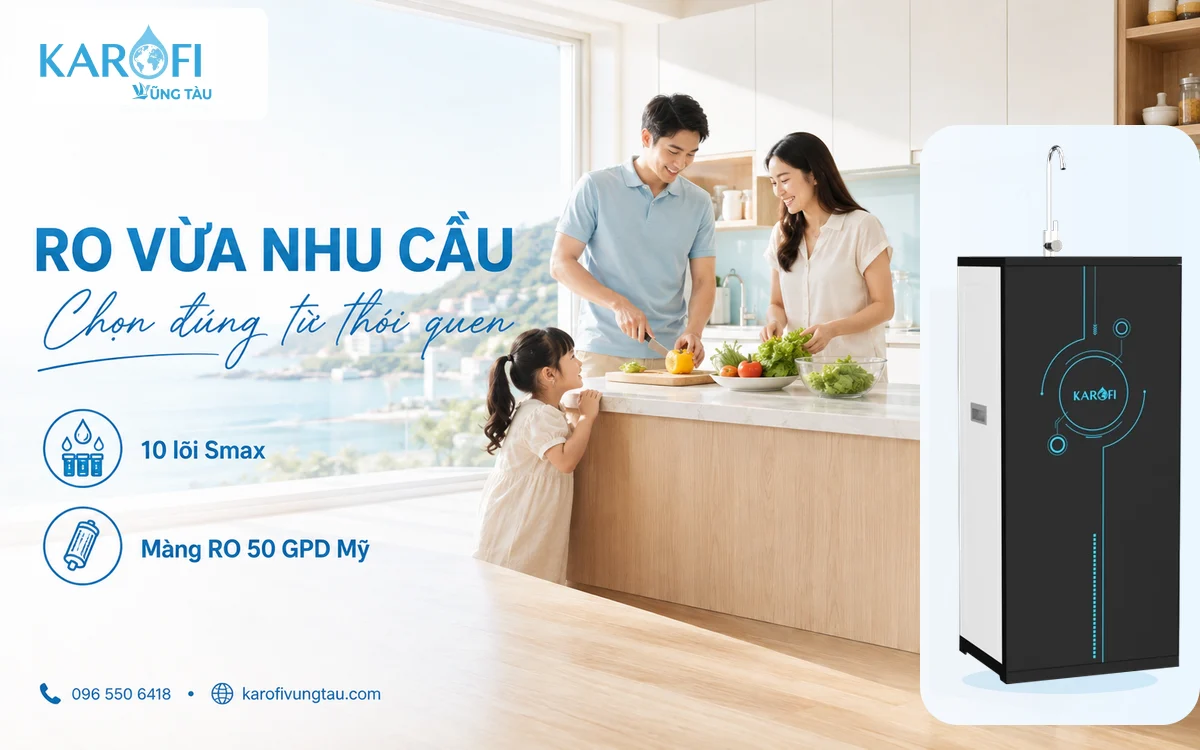 Máy lọc nước RO Karofi Vũng Tàu: ERO100V có hợp gia đình?