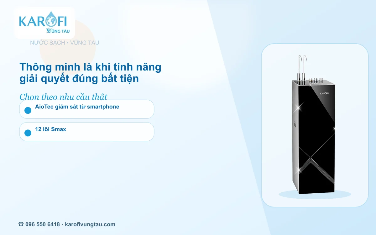 Máy lọc nước thông minh Karofi Vũng Tàu: KAD-M82 cho ai?
