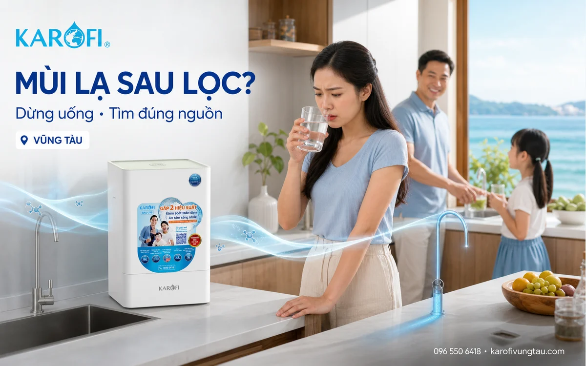 Nước sau lọc có mùi lạ tại Vũng Tàu: nên làm gì?